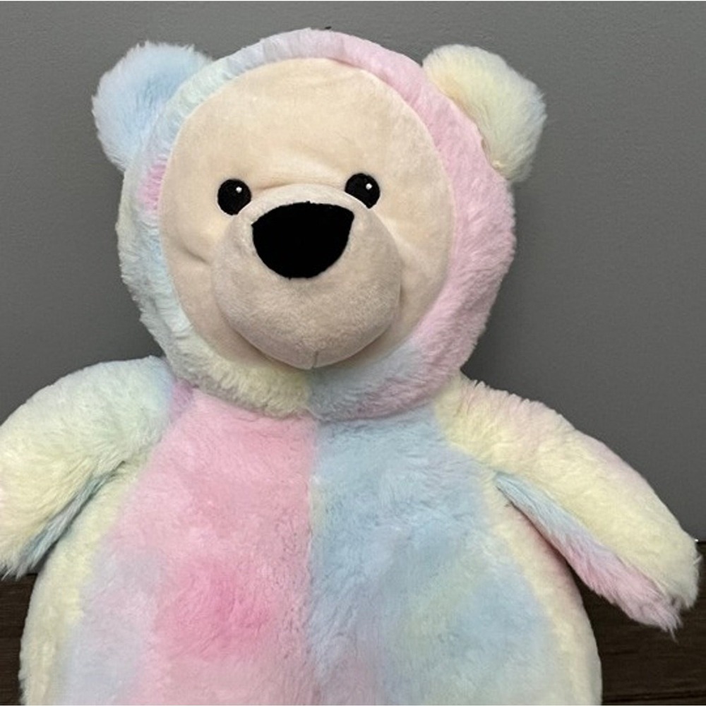 Fao Schwarz Glow Brights Toy Plush LED with Sound Rainbow Bear